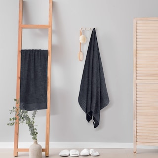 Foto 4 | Foto 4 | Juego De Toallas De Baño Glamburg, 100% Algodón, 70 X 140 Cm, 2 Unidades, Color Carbón - Venta Internacional.