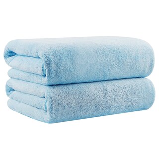 Foto 1 | Foto 1 | Toallas De Baño Orighty, Paquete De 2 Unidades, Microfibra Al Tacto, Color Azul - Venta Internacional.