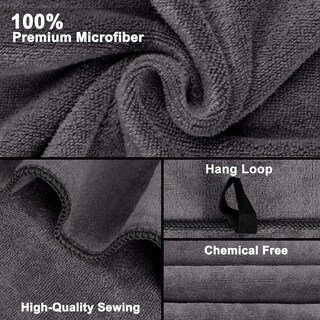 Foto 3 | Foto 3 | Paquete De 4 Toallas De Baño Orighty, Microfibra Gris Al Tacto, 140 X 70 Cm - Venta Internacional.