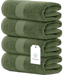 Foto 1 | Foto 1 | Juego De Toallas De Baño, Color Blanco, Clásico, Lujoso, 700 G/m², Algodón, 4 Unidades - Venta Internacional.