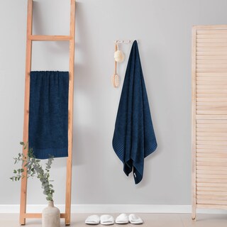Foto 4 | Foto 4 | Juego De Toallas De Baño Glamburg, 100% Algodón, 70 X 140 Cm, 2 Unidades, Color Azul Mineral - Venta Internacional.