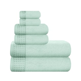 Foto 1 | Foto 1 | Juego De Toallas Glamburg 100% Algodón Ultrasuave, Paquete De 6, Color Verde Mar - Venta Internacional.