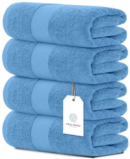Foto 1 | Foto 1 | Juego De Toallas De Baño, Color Blanco, Clásico, Lujoso, 700 G/m², Algodón, 4 Unidades - Venta Internacional.