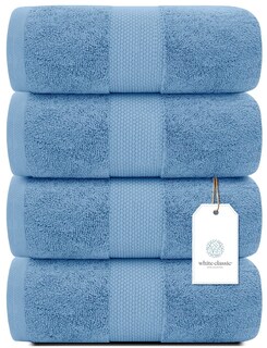 Foto 2 | Foto 2 | Juego De Toallas De Baño, Color Blanco, Clásico, Lujoso, 700 G/m², Algodón, 4 Unidades - Venta Internacional.