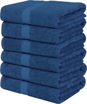 Juego De Toallas De Baño Utopia Towels, Paquete De 6, 100% Algodón Hilado En Anillos, Azul Marino - Venta Internacional.
