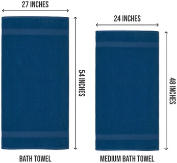 Foto 2 | Foto 2 | Juego De Toallas De Baño Utopia Towels, Paquete De 6, 100% Algodón Hilado En Anillos, Azul Marino - Venta Internacional.