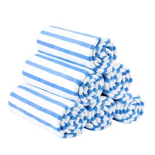Foto 1 | Foto 1 | Toalla De Playa Jml Cabana Stripe De Microfibra, 27 X 55 Cm, Paquete De 6 Unidades, Azul - Venta Internacional.