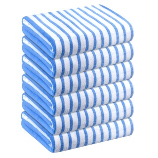 Foto 2 | Foto 2 | Toalla De Playa Jml Cabana Stripe De Microfibra, 27 X 55 Cm, Paquete De 6 Unidades, Azul - Venta Internacional.