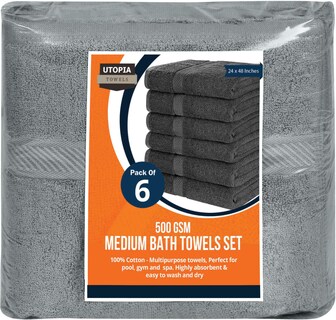 Foto 7 | Foto 7 | Juego De Toallas De Baño Utopia Towels, Paquete De 6, 100% Algodón Hilado En Anillos - Venta Internacional.