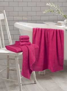 Foto 3 | Foto 3 | Juego De Toallas Glamburg, 100% Algodón, Ultrasuaves, Paquete De 6, Color Rosa Intenso - Venta Internacional.