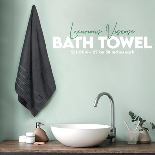 Foto 4 | Foto 4 | Juego De Toallas De Baño Utopia Towels Premium, Viscosa, 600 G/m², Paquete De 4 - Venta Internacional.