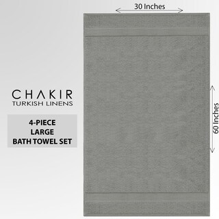 Foto 5 | Foto 5 | Towels Chakir Turkish Linens 100% Algodón, 4 Toallas De Baño, Color Gris - Venta Internacional.