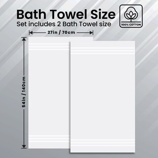 Foto 5 | Foto 5 | Juego De 2 Toallas De Baño Infinitee Xclusives, 100% Algodón, Color Blanco - Venta Internacional.