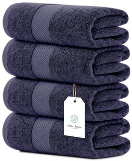 Foto 1 | Foto 1 | Juego De Toallas De Baño, Color Blanco, Clásico, Lujoso, 700 G/m², Algodón, 4 Unidades - Venta Internacional.