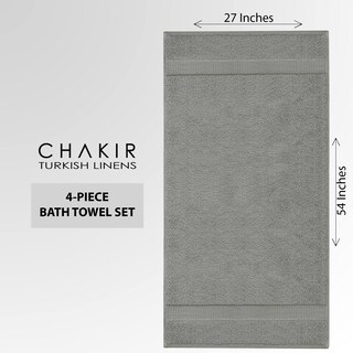 Foto 7 | Foto 7 | Toallas Chakir Turkish Linens, 100% Algodón, 4 Piezas, Color Gris - Venta Internacional.