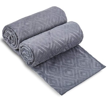 Foto 1 | Foto 1 | Toallas de Baño JML Grises de Microfibra 30 x 60 cm Diseño de Diamantes 2 piezas - Venta Internacional