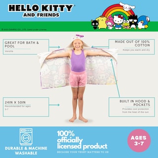 Foto 3 | Foto 3 | Toalla Con Capucha Franco Hello Kitty & Friends Kids 60x120 Cm - Venta Internacional.