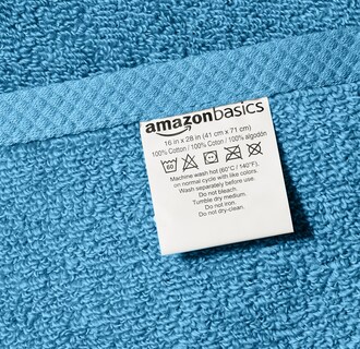 Foto 4 | Foto 4 | Toallas De Mano Amazon Basics, 100% Algodón, Secado Rápido, Paquete De 8 - Venta Internacional.