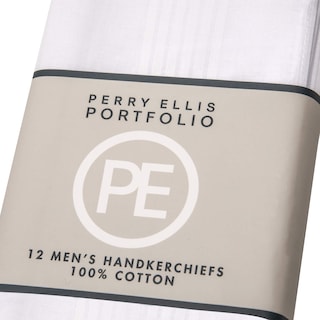 Foto 2 | Foto 2 | Paquete De 12 Pañuelos Perry Ellis, 100% Algodón, Color Blanco, 16 X 16 Cm - Venta Internacional.