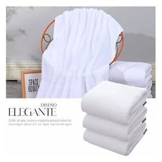 Foto 3 | Foto 3 | Toalla De Baño Grande Completo 100% Algodón Suave Belug Color Blanco Liso Blanco