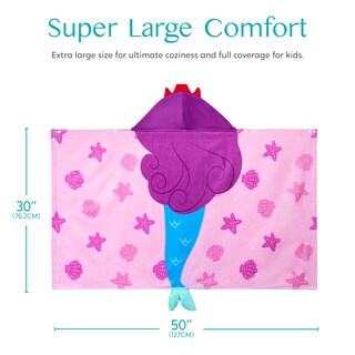 Foto 6 | Foto 6 | Toalla Con Capucha Joiedomi Mermaid, 100% Algodón, 30 X 50 Cm, Para Niños De 3 A 10 Años - Venta Internacional.