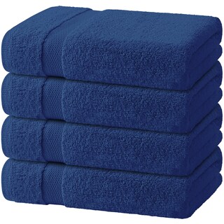 Foto 1 | Foto 1 | Toallas De Baño Blancas Clásicas De Algodón Azul Marino De 70 X 140 Cm  Paquete De 4 - Venta Internacional.