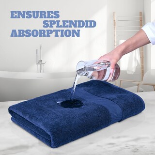 Foto 5 | Foto 5 | Toallas De Baño Blancas Clásicas De Algodón Azul Marino De 70 X 140 Cm  Paquete De 4 - Venta Internacional.