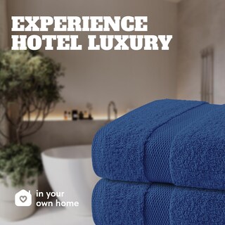 Foto 7 | Foto 7 | Toallas De Baño Blancas Clásicas De Algodón Azul Marino De 70 X 140 Cm  Paquete De 4 - Venta Internacional.