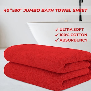 Foto 2 | Foto 2 | Toalla De Baño Cotton Paradise De Gran Tamaño 100% Algodón 100 X 200 Cm Color Rojo - Venta Internacional.