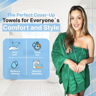 Foto 4 | Foto 4 | Juego De 2 Toallas De Baño Infinitee Xclusives 100% Algodón Color Verde - Venta Internacional.