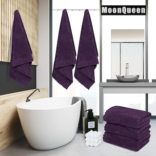Foto 2 | Foto 2 | Juego De Toallas De Baño Moonqueen De Microfibra De Secado Rápido  Paquete De 2 Unidades  Color Morado - Venta Internacional.