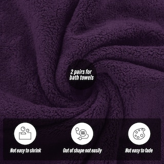 Foto 4 | Foto 4 | Juego De Toallas De Baño Moonqueen De Microfibra De Secado Rápido  Paquete De 2 Unidades  Color Morado - Venta Internacional.