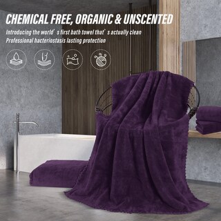Foto 5 | Foto 5 | Juego De Toallas De Baño Moonqueen De Microfibra De Secado Rápido  Paquete De 2 Unidades  Color Morado - Venta Internacional.