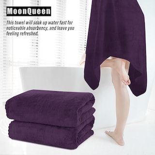 Foto 7 | Foto 7 | Juego De Toallas De Baño Moonqueen De Microfibra De Secado Rápido  Paquete De 2 Unidades  Color Morado - Venta Internacional.