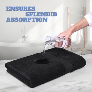 Foto 5 | Foto 5 | Toallas De Baño Blancas Clásicas De Algodón Negro De 70 X 140 Cm Paquete De 4 - Venta Internacional.