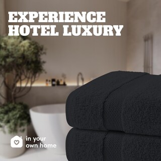 Foto 7 | Foto 7 | Toallas De Baño Blancas Clásicas De Algodón Negro De 70 X 140 Cm Paquete De 4 - Venta Internacional.