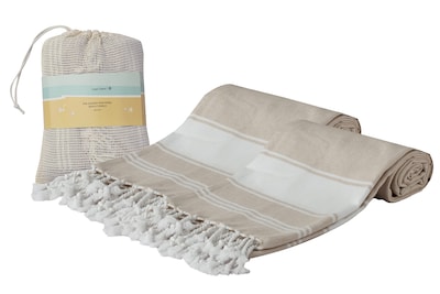 Foto 6 | Foto 6 | Toalla De Playa Lane Linen, Grande, 39 X 71 Cm, Paquete De 2 Unidades, Color Beige Turco - Venta Internacional.