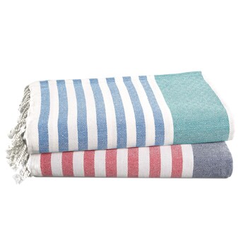 Foto 1 | Foto 1 | Toallas De Playa Lane Linen Old Glory Teal Para Mujer, 39 X 71 Cm, Paquete De 2 - Venta Internacional.