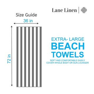 Foto 6 | Foto 6 | Toalla De Playa Lane Linen 100% Algodón De Gran Tamaño 36 X 72 Cm, Paquete De 2 - Venta Internacional.