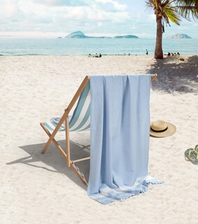 Foto 2 | Foto 2 | Toalla De Playa Lane Linen De Gran Tamaño, Paquete De 4 Unidades, 39 X 71 Cm, Azul Cielo - Venta Internacional.