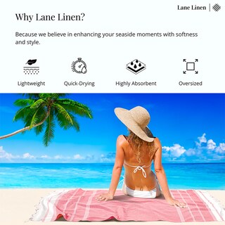 Foto 4 | Foto 4 | Paquete De 2 Toallas De Playa Lane Linen De Gran Tamaño, 100% Lino, 39 X 71 Cm - Venta Internacional.