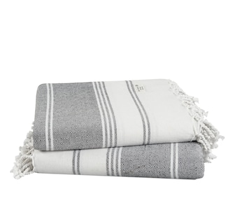 Foto 1 | Foto 1 | Toalla De Playa Lane Linen, Color Ébano, 39 X 71 Cm, 2 Unidades, De Secado Rápido - Venta Internacional.