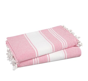 Foto 1 | Foto 1 | Toalla De Playa Lane Linen, Color Rosa Caramelo Turco, 100 X 180 Cm, Paquete De 2 - Venta Internacional.