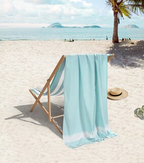 Foto 2 | Foto 2 | Toalla De Playa Lane Linen De Gran Tamaño, 100 X 180 Cm, Paquete De 2 Unidades, Color Aguamarina - Venta Internacional.