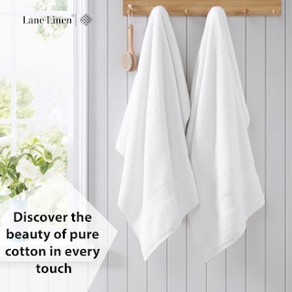 Foto 3 | Foto 3 | Juego De Toallas De Baño Lane Linen, Color Blanco, 100% Algodón, Paquete De 4 Unidades, 35 X 66 Cm - Venta Internacional.