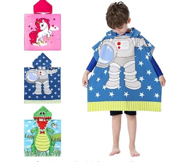 Foto 1 | Foto 1 | Xtellar Toalla De Baño De Playa Con Capucha,poncho De Playa 100% Algodón Súper Suave Y Absorbente,toallas Poncho De Baño De Gra
