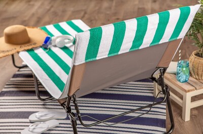 Foto 4 | Foto 4 | Toalla Para Sillón De Playa Dii Stripe, 26 X 82 Cm, Color Verde Esmeralda - Venta Internacional.