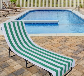 Foto 5 | Foto 5 | Toalla Para Sillón De Playa Dii Stripe, 26 X 82 Cm, Color Verde Esmeralda - Venta Internacional.