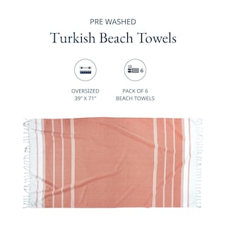 Foto 3 | Foto 3 | Toalla De Playa Lane Linen De Gran Tamaño Prelavada 39 X 71 Cm Paquete De 6 - Venta Internacional.