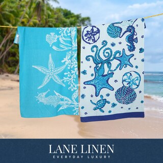 Foto 6 | Foto 6 | Toalla De Playa Lane Linen De Gran Tamaño 39 X 71 Cm Paquete De 2 Estrellas De Mar - Venta Internacional.